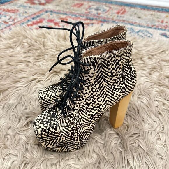 Jeffrey Campbell Lita Platform Fur Booties size 5.5 - Picture 2 of 9